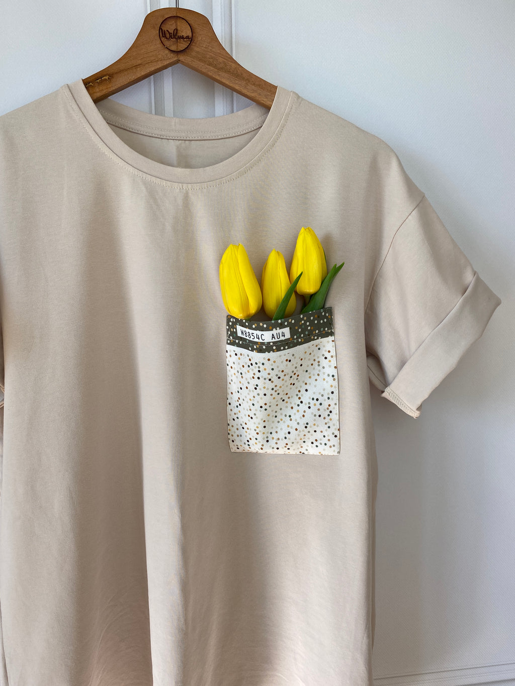Randomized Beige Oversize TShirt