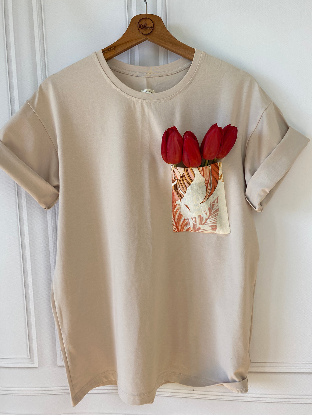 Randomized Beige Oversize TShirt