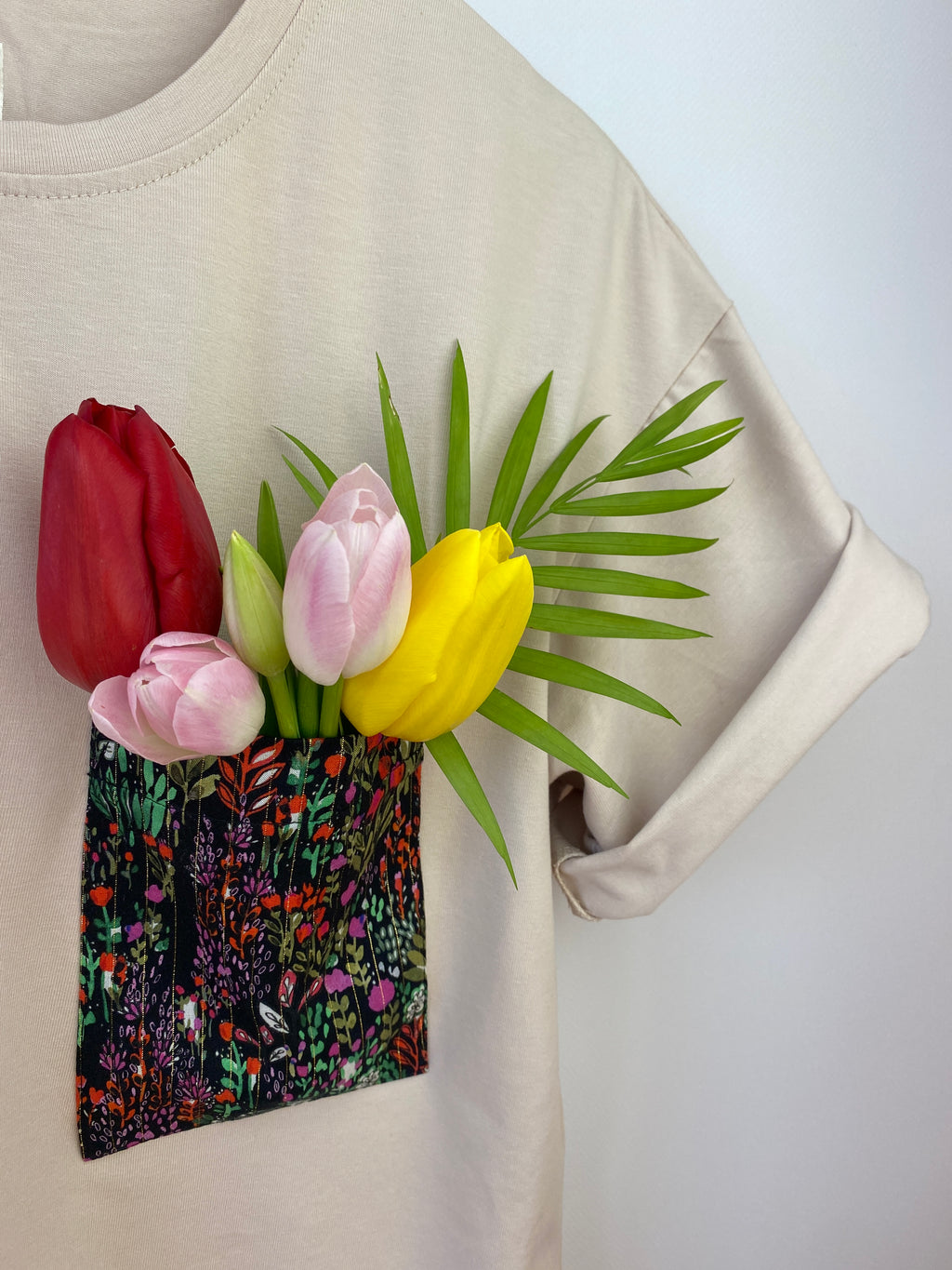 Randomized Beige Oversize TShirt
