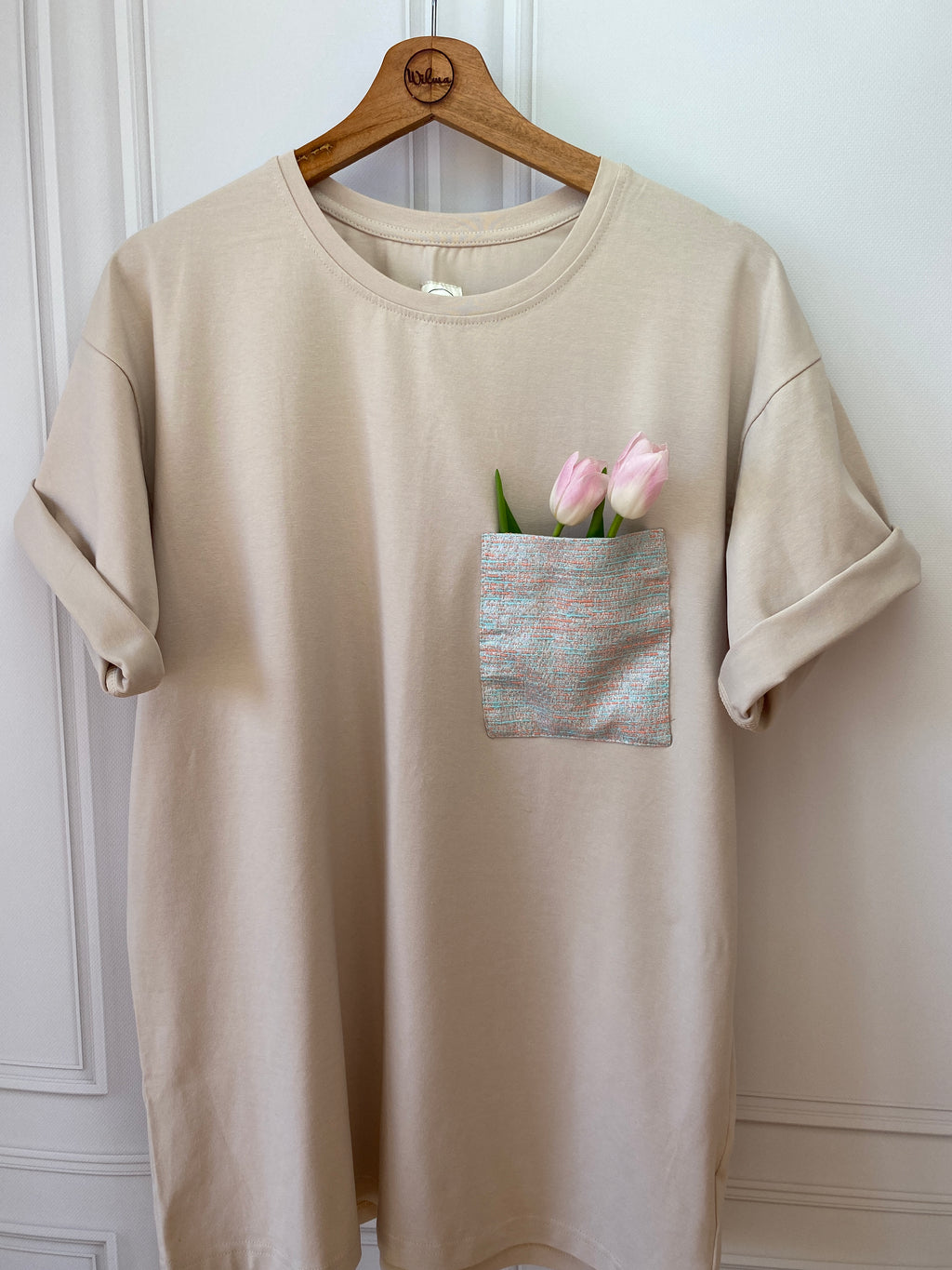 Randomized Beige Oversize TShirt