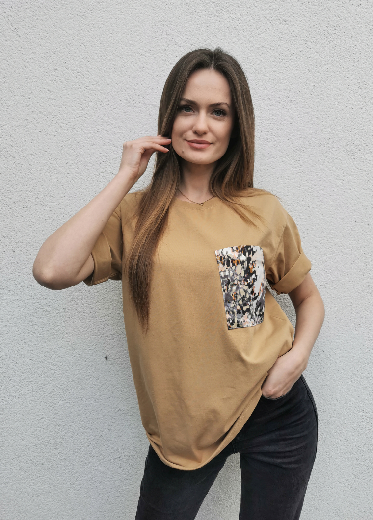 Randomized Beige-Brown Oversize TShirt